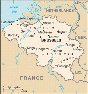 Карта городов Бельгии