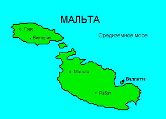 Географическая карта Мальты