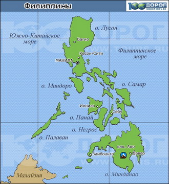 Карта курортов Филиппин
