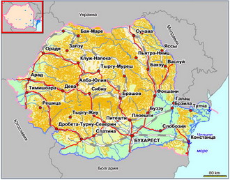 Карта румынии с городами подробная